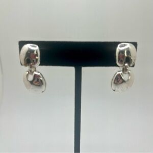 Napier Silver Tone Dangle Clip On Earrings